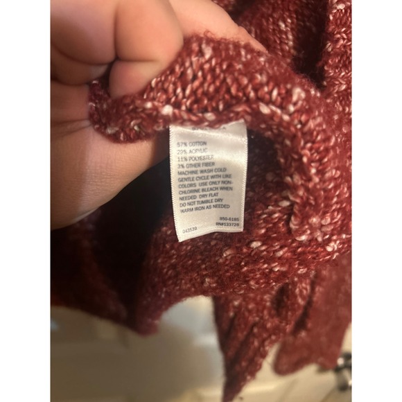 St Johns Bay Women's Red Speckled Knit Open Front Cardigan Sweater Size M - Picture 4 of 4